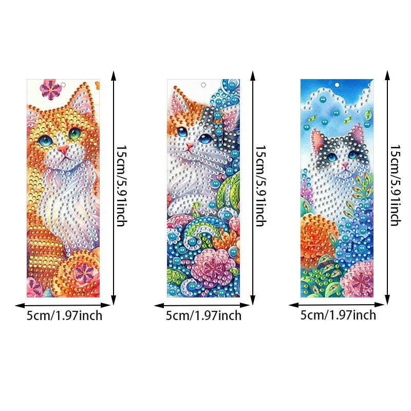 3/4Pcs Diamond Painting Bookmarks Kits,DIY Dreamcatcher Bookmarks Bling Crystal Pendant Bookmarks Art Gift for Adult Beginners