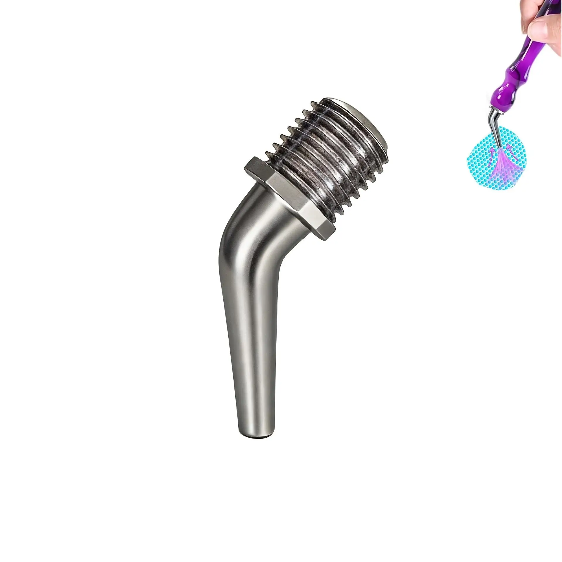 Einzeln erhältlich/Modelloptionen verfügbar, Edelstahl-Schraubverschluss Multifunktionaler Vakuum-Diamantmalstift-Ersatzkopf-Set, Hohle Ersatz-Diamantmalstiftköpfe (1/2/3/4/5/6/Gebogene Spitze) – Detail 10