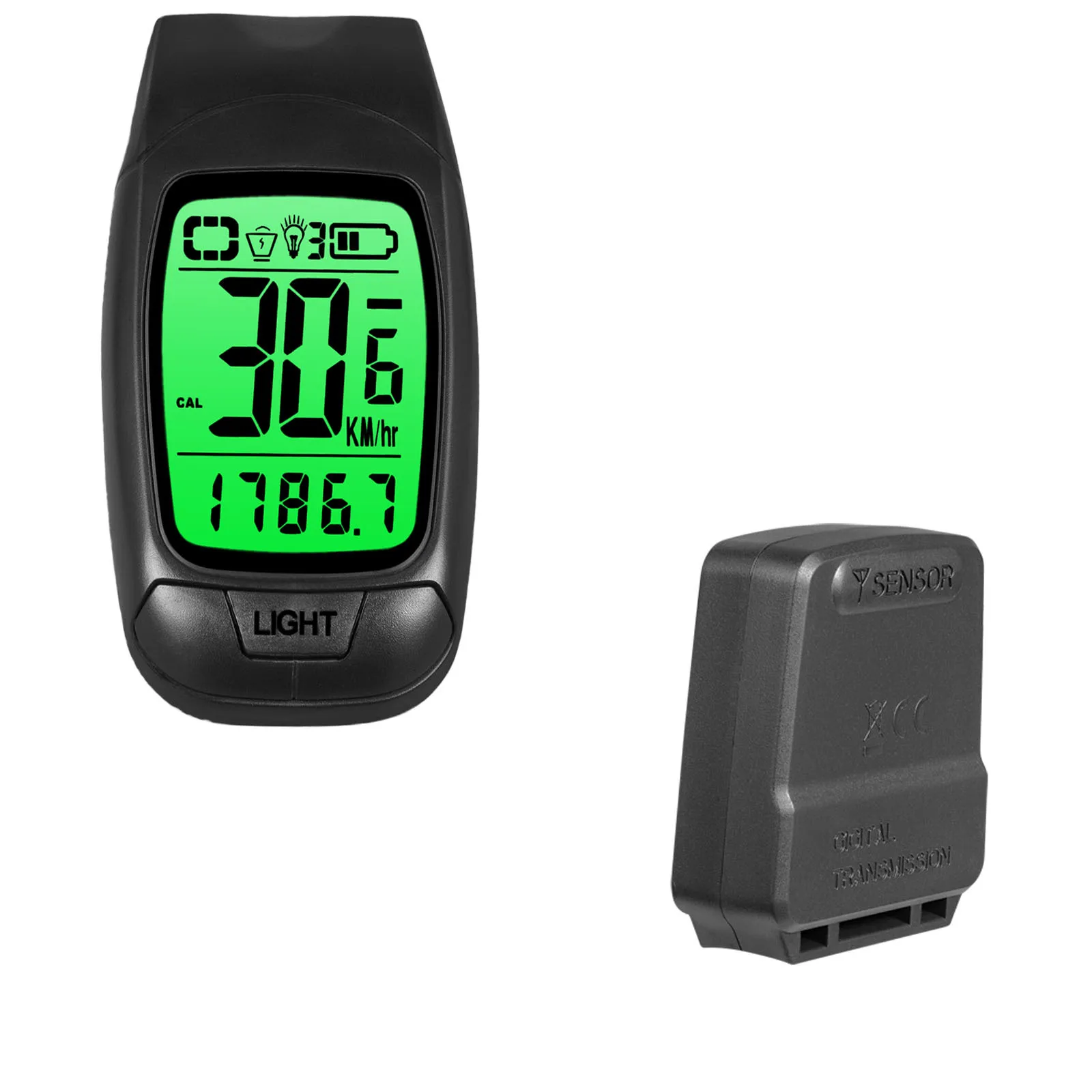 

Wireless Waterproof Bicycle Computer Multifunctional Bike Computer With Light Horn Large Screen Cycle Computer