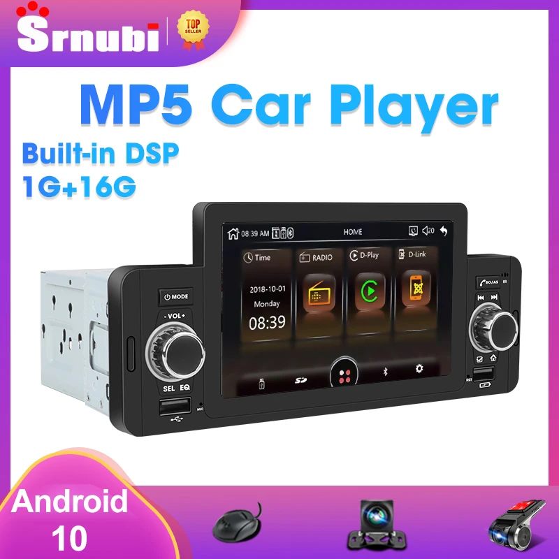 

Srnubi Android 10 5 "MP5 1G + 16G автомобильный радиоприемник мультимедийный видеоплеер GPS-навигация IPS-экран головное устройство FM авторадио Navigatore