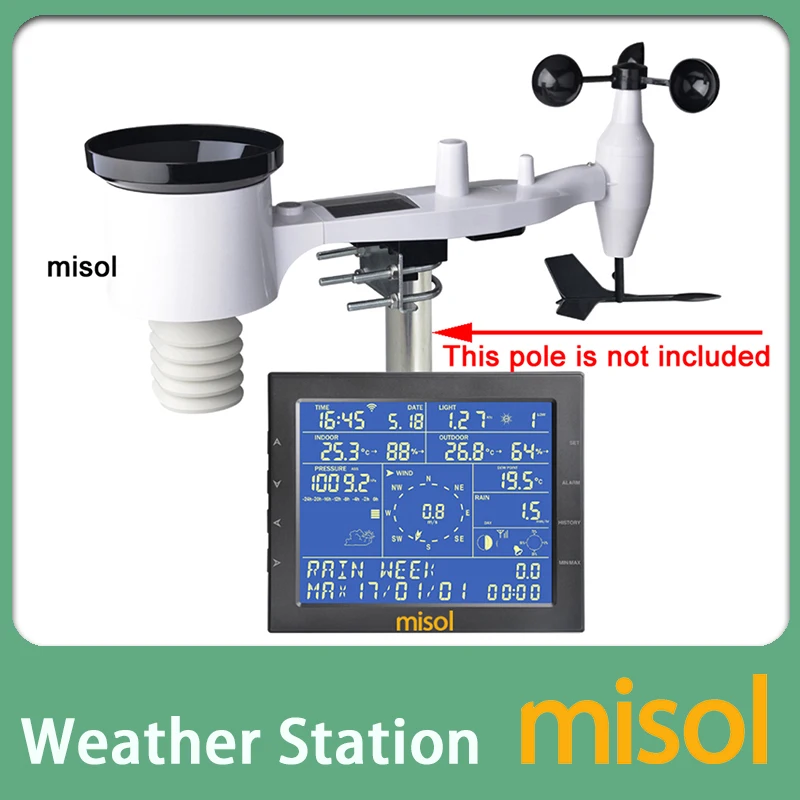 misol/Upload data to web (wunderground),Wireless weather station connect to WiFi,  Wind speed, wind direction, rain, temperature