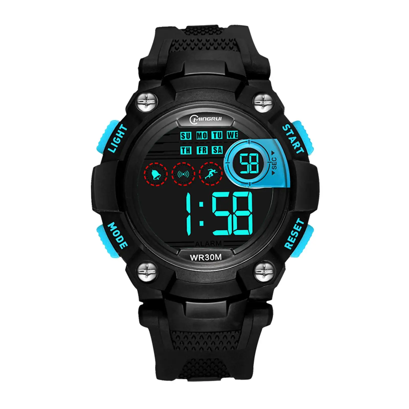 Electronic Sport Watch for Men Boys Multifunction Waterproof Digital Alarm Stopwatch Calendar Luminous Display Outdoor