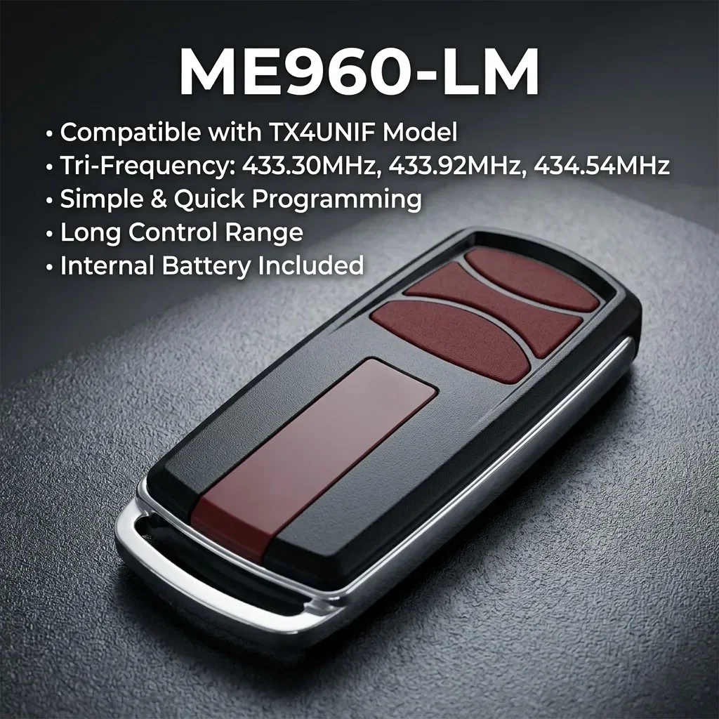 Garage Remote Control for ME960-LM TX4UNIF Model 433.30MHz 433.92MHz 434.54MHz Rolling Code