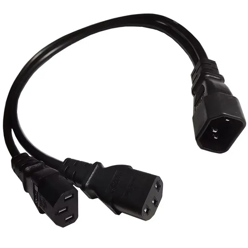 UPS Server Power Cord Single C14 Male To Dual 5-15R C13 Female Short Power Y-Type Splitter Adapter Power Cord 0.5M