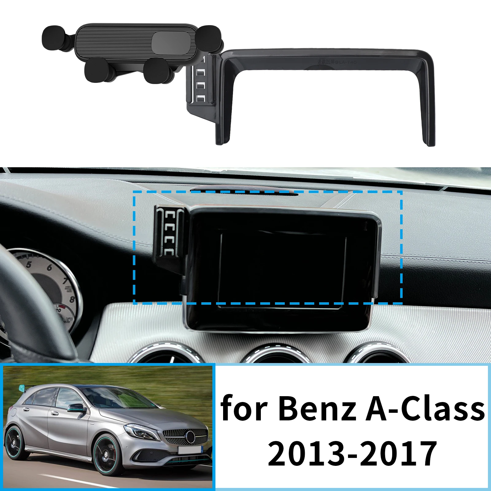 

fit for Mercedes-Benz A-Class A CLASS 2013-2017 Stable Clip-On Phone Holder​​ Mount Screen Base No Vibration​ Car accessoires
