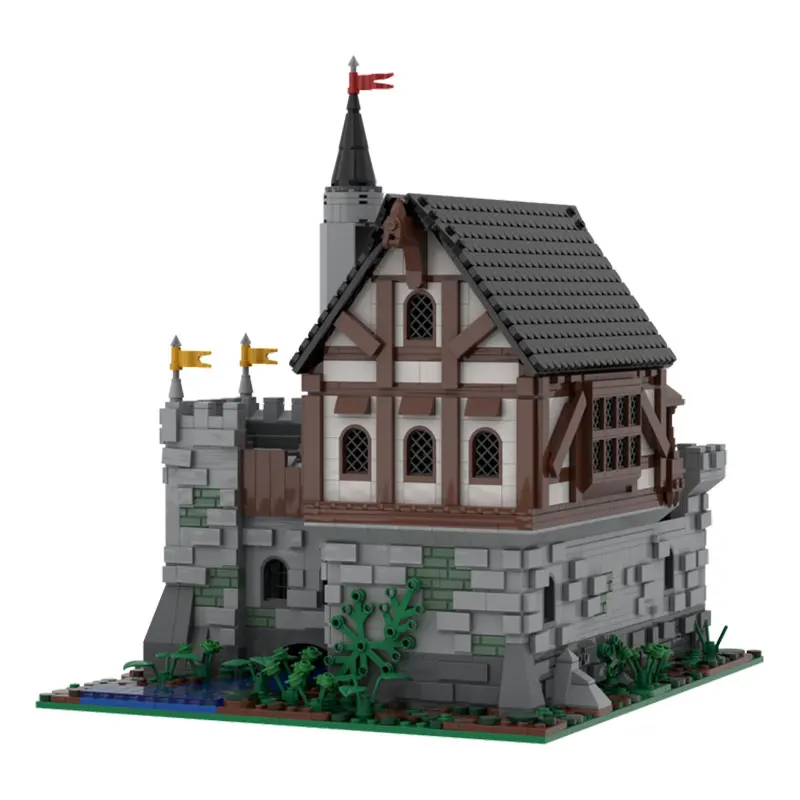 تجميع الجسيمات الصغيرة بناء لعبة المكعبات MOC-169989 3790 قطعة القرون الوسطى مانور بناء القلعة نموذج هدية الحلي