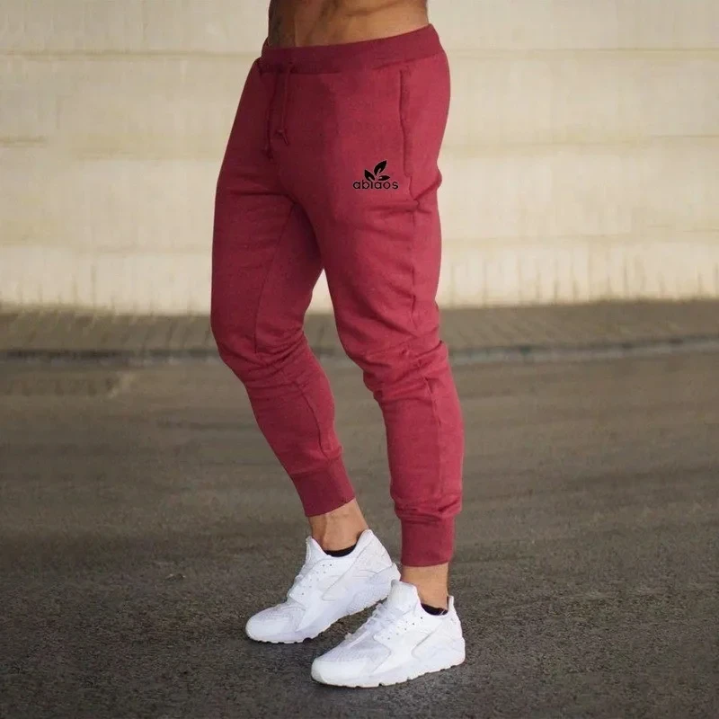 2024 Fashion Men Gyms Pure color Pants Joggers Fitness Casual Long Pants Men Workout Skinny Sweatpants Jogger Tracksuit Trousers