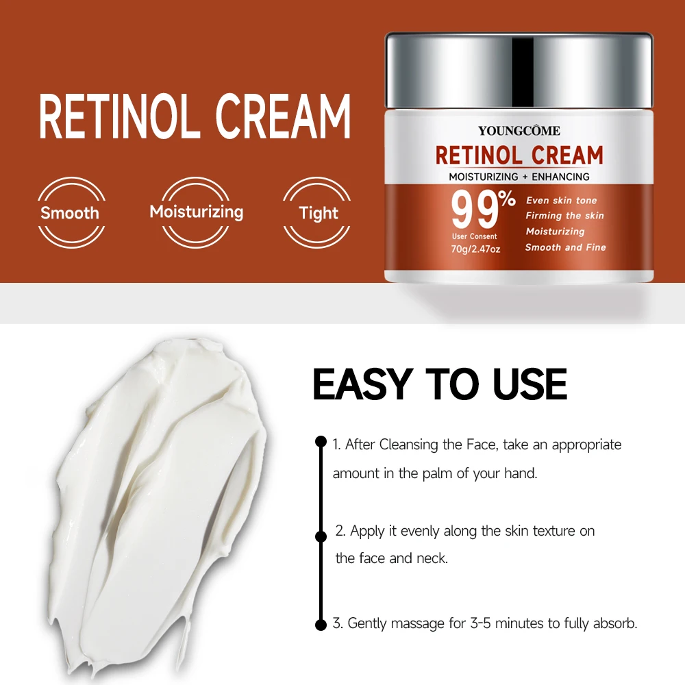 YOUNGCOME Retinol Cream Anti-wrinkle  Niacinamide Anti-Aging Removal Face & Neck Wrinkle Efficient Moisturize Firming 30/60G