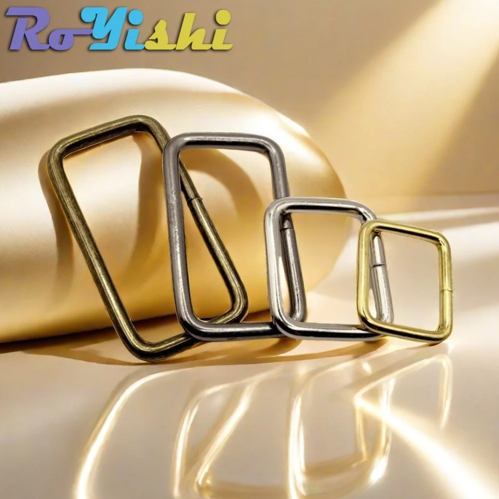 10-100 Pcs/Pack 10-38mm Metal Rectangle Square Ring Buckle Clasp Handbag Leather Bag Strap Belt Webbing Dog Collar Chain