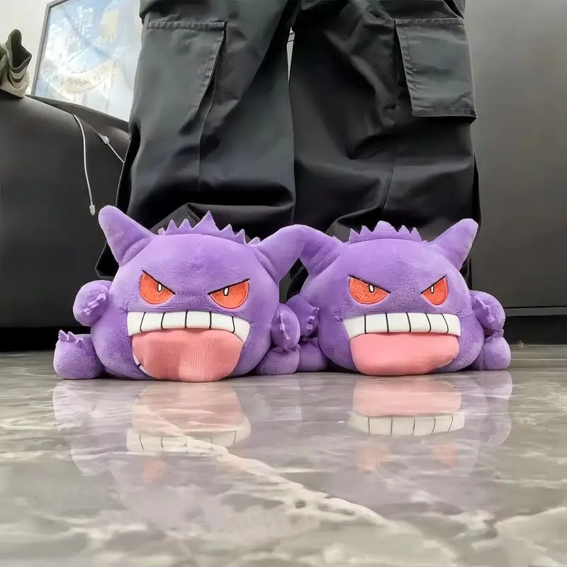 新しいホットなポケモンゲンガースリッパ、面白い舌出しデザイン