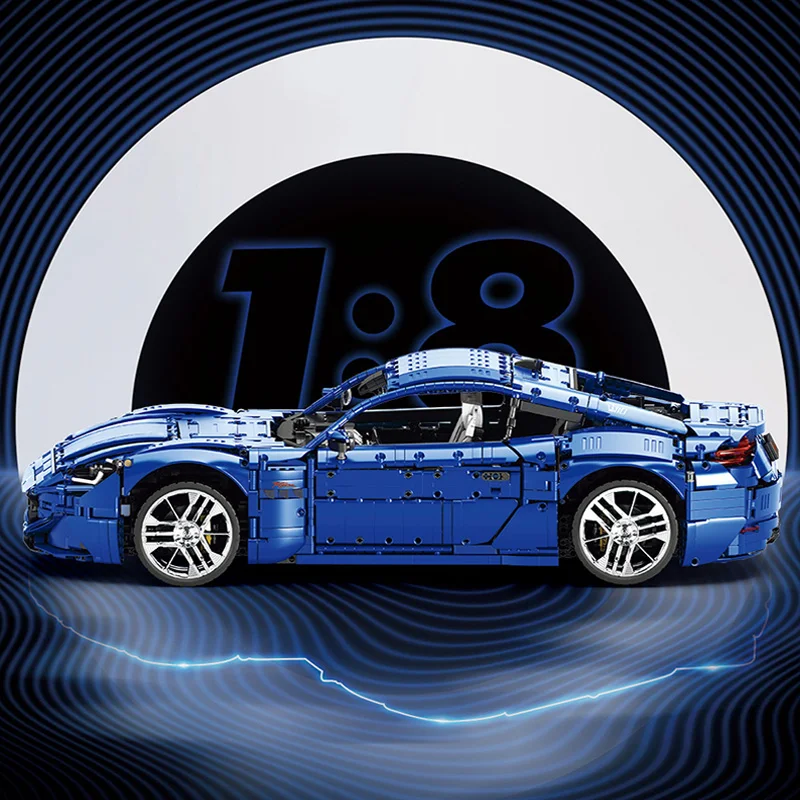 Em estoque moc técnico 1:8 carro esportivo granturismo blocos de construção modelo veículo tijolos montagem brinquedos para meninos presente conjunto