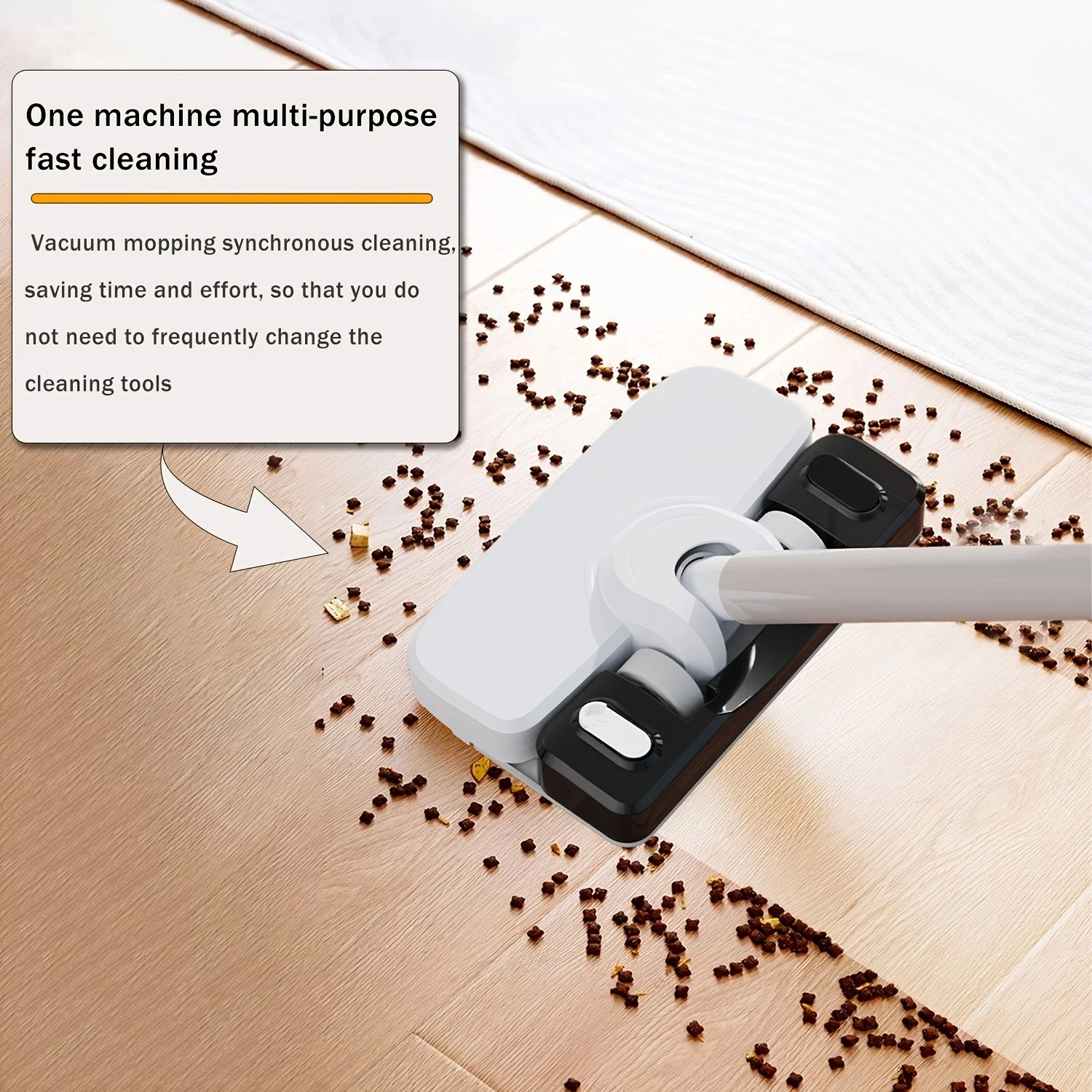 Wireless vacuum & mopping combo with multi-mode cleaning, 90° rotating brush for deep clean, lightweight, ensuring home cleanlin