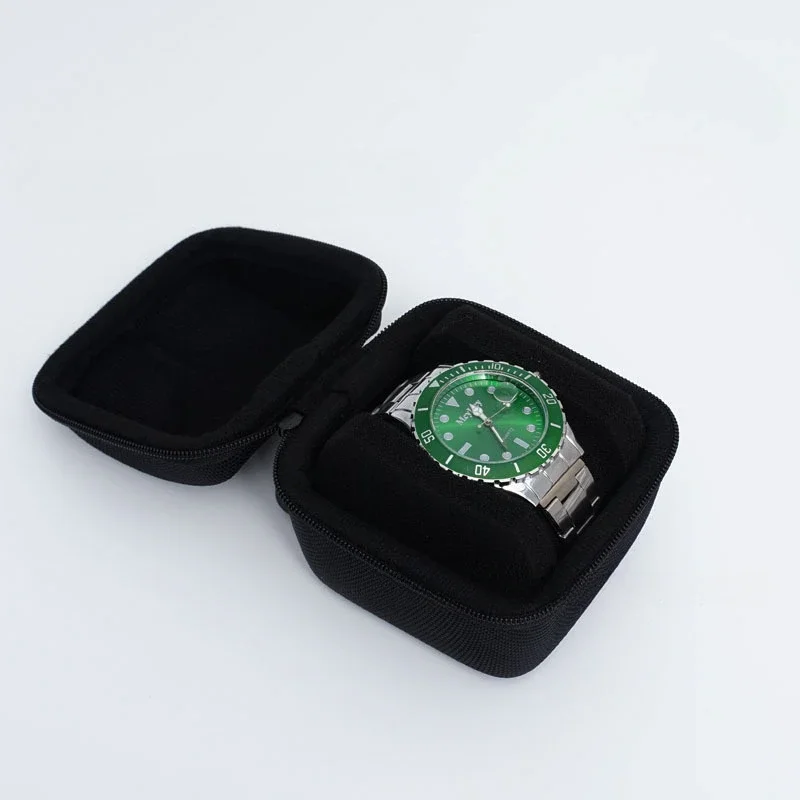 Portable EVA Watch Storage Bag Black Travel Small Watches Organizer Box Men Mechanical Wrist Watches Collection Display Case image 2