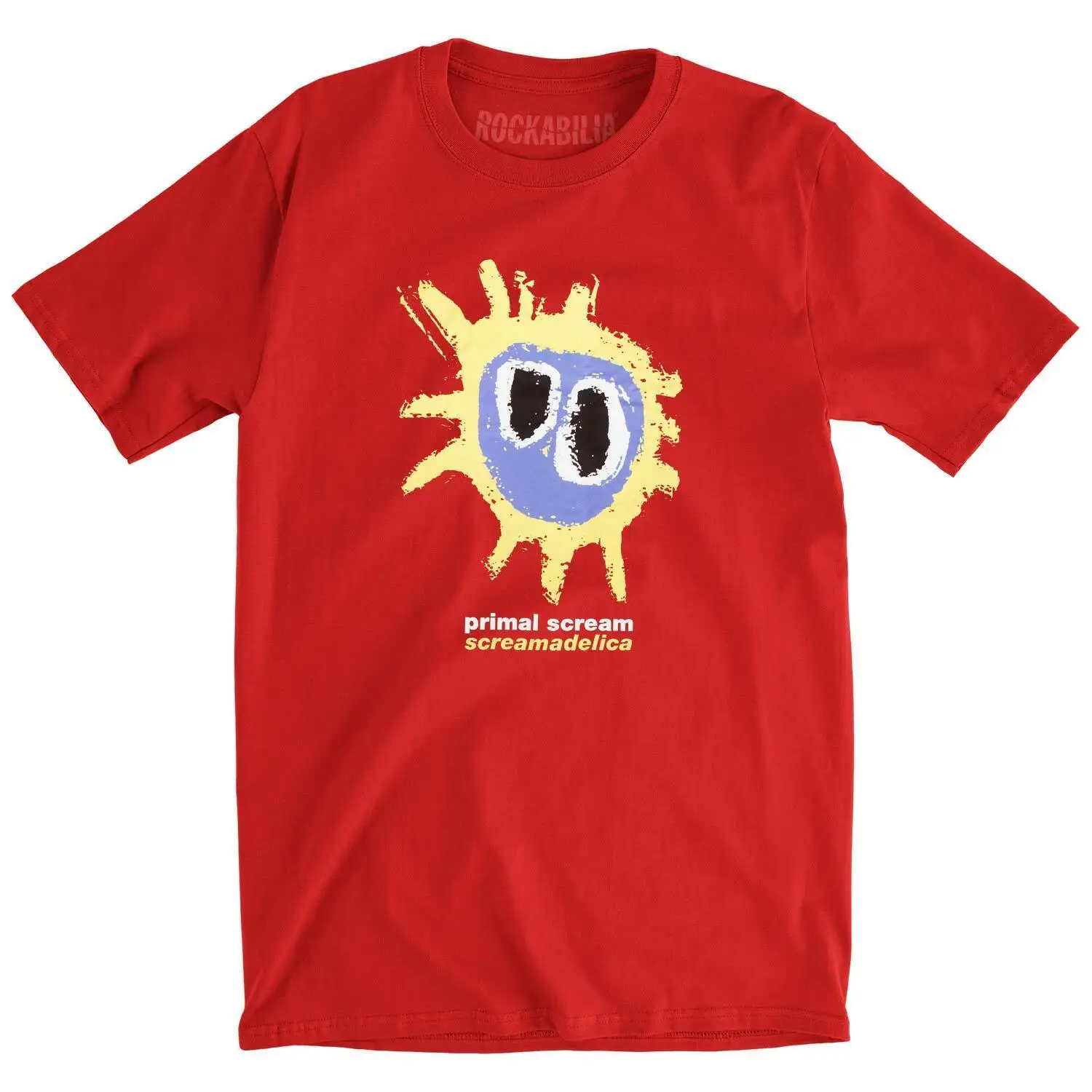 Men's Primal Scream Screamadelica Slim Fit T shirt Large Red