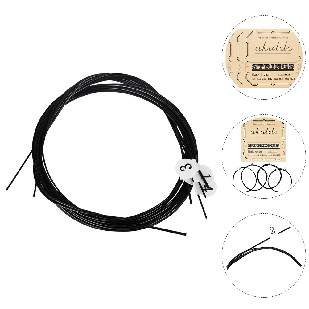 

4 Pcs Ukulele Strings Part Musical Instrument Parts Accessories Accessory Nylon Wire Replacement