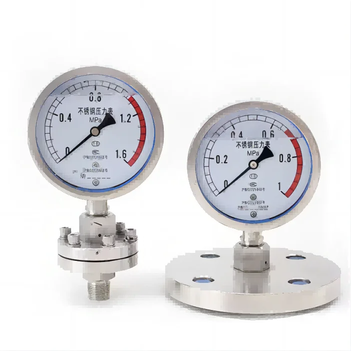 

high precision shock resistance silicone oil filled sanitary diaphragm-seal pressure gauge from China manufacturer