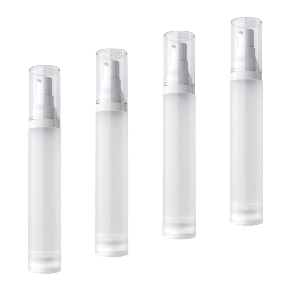 

4pcs 50Ml Empty Matte Airless Vacuum Bottles Dispenser Press Pump Bottles For Skincare Creams Lotions Diy Storage