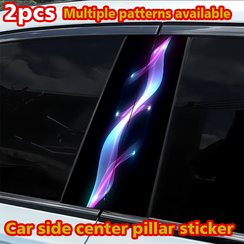 2pcs car center pillar protection stickers Streamer Pattern scratch resistant film