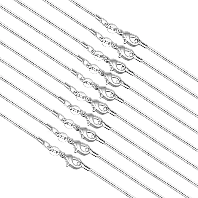 30PCS/lot Hot 925 Sterling silver fine 1MM Snake chains necklaces for women men Fashion designer jewelry set party wedding gifts