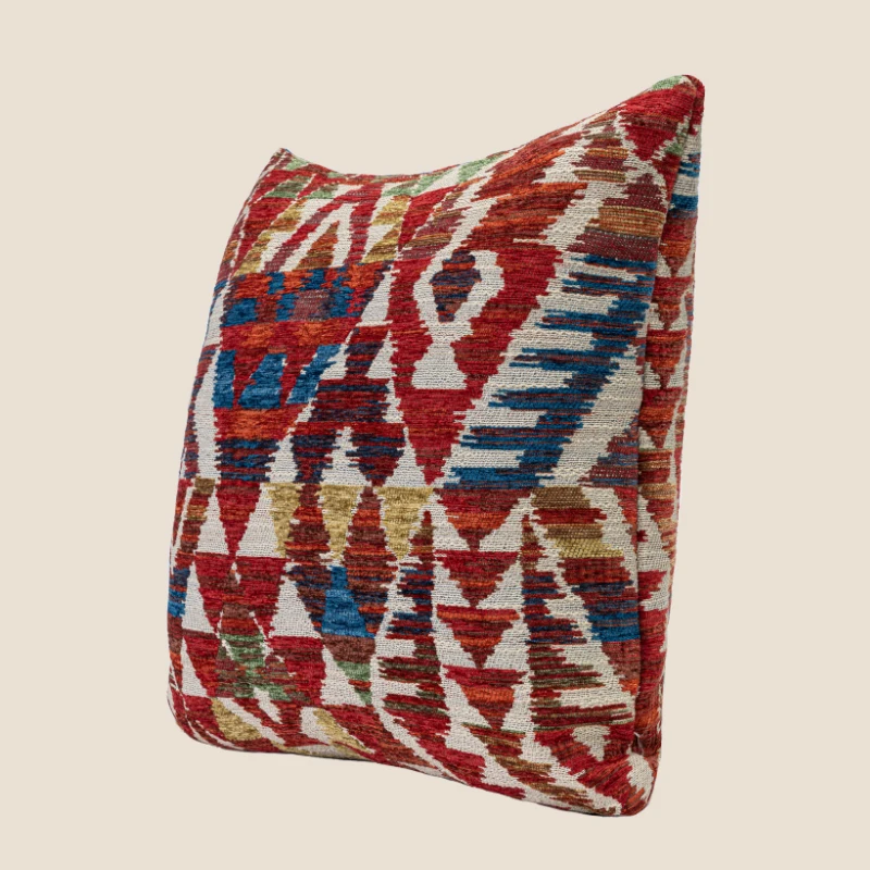 Bohemian retro throw pillows living room sofas B&B red ethnic style pillows removable and washable cushion cover