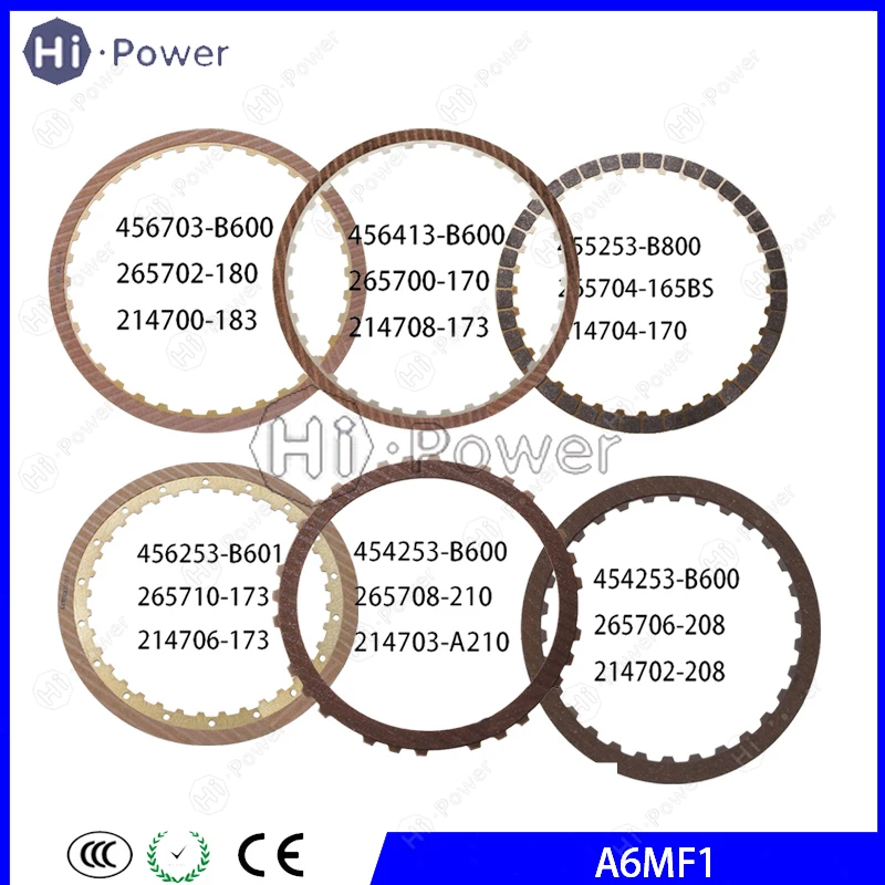 A6MF1 A6MF2 Friction plate 2-6 BRAKE 45670-3B600 45625-3B601 45641-3B600 265708-210 45525-3B800 265706-208