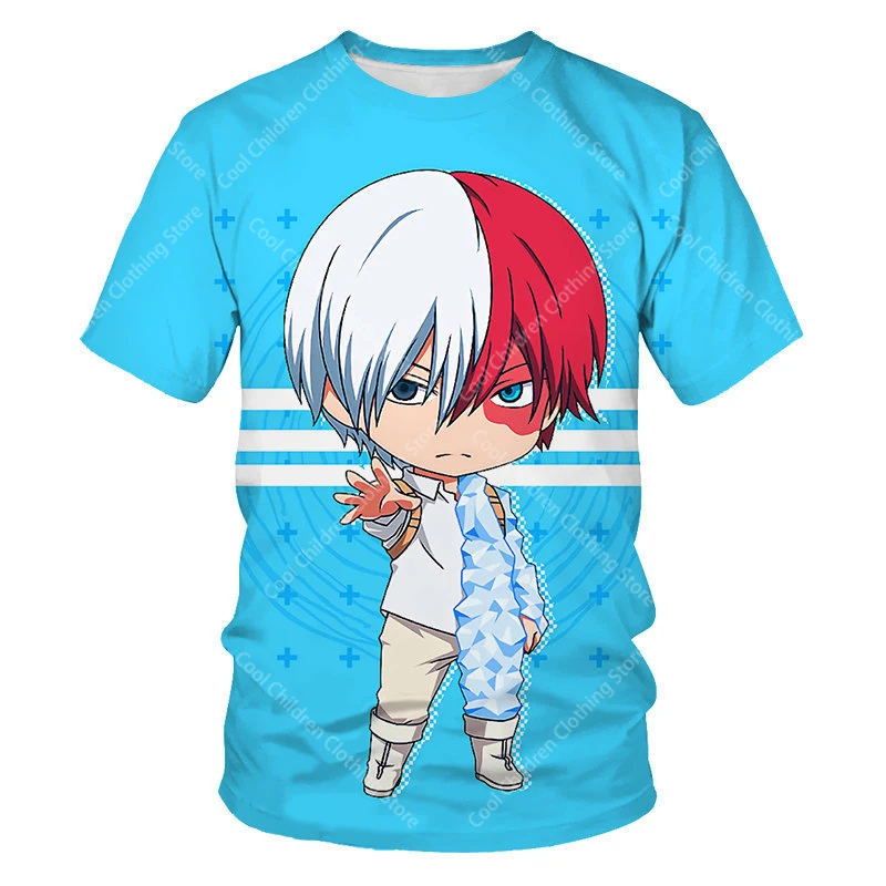 My Hero Academia Summer Boys Girls  Short Sleeve Clothing for Tee Cute casual fashion Parent Child Clothing Short Sleeve T-shirt