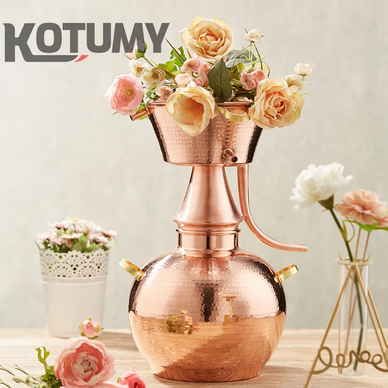 6.5L Essential Oil Distiller Household Small Pure Dew Distiller Essential Oil Extractor Ancient Method Pure Copper Distiller