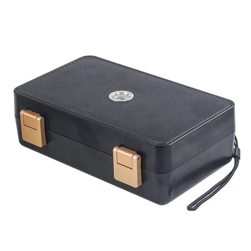 Portable Cedar Wood Cigar Humidor Box Travel sealing Leather Cigar Case Storage 10 Cigars Box Humidor Humidifier For Sigar