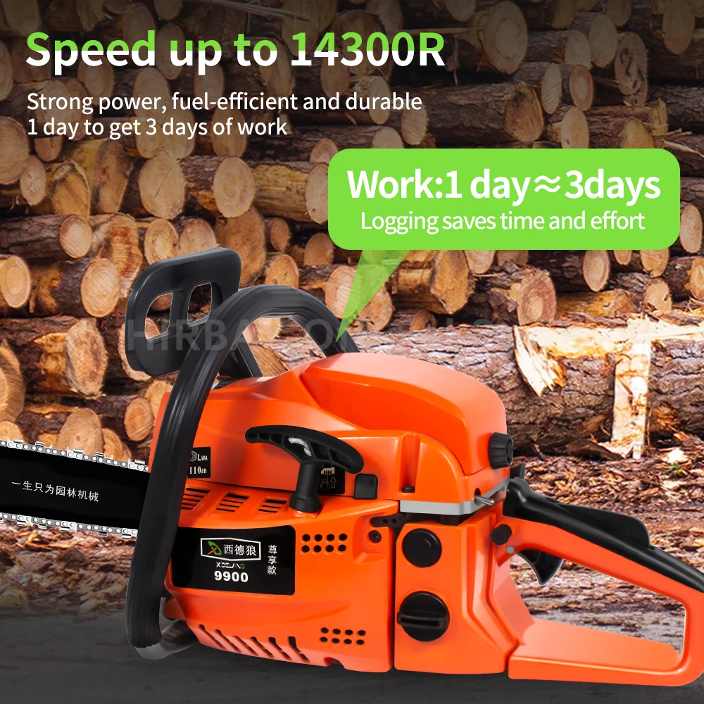 New Gasoline Chainsaw Tree Cutting Tool High Power Gasoline Saw handheld Chain Saw Cutting Wood Machine Garden Garden-urban Tool