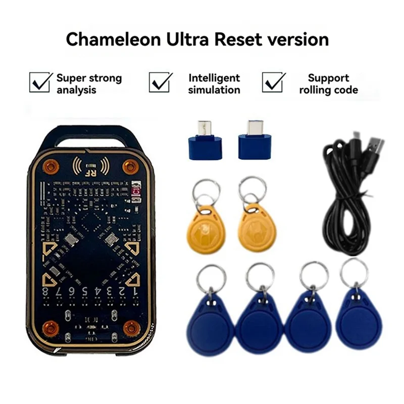 

Restart Chameleon Ultra RFID Считыватель смарт-чипов ID IC декодирование NFC Дубликатор + 5200/UID комплект брелоков Эмулятор смарт-карт-Y47A