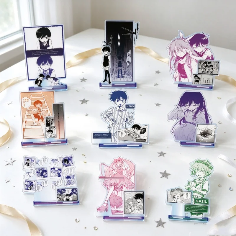 Horror Anime Game OMORI Acrylic Stand Figure Keychain 15CM Bedroom Decoration Mari/Omori/Kel/Hero/Aubrey 9PCS Fan Merch Gifts