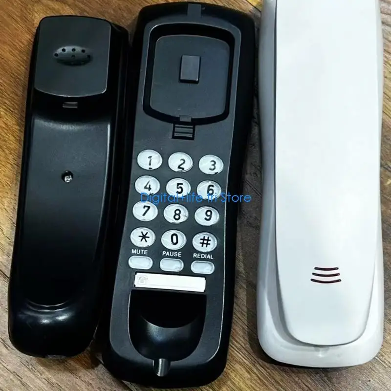 E06D Wall Phone Wall Corded Telephone Home Phone Corded Wall Phones Landline Phones for Home Company Office Greeting Station