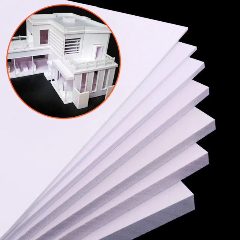 White PVC Foam Board 100x100mm~300x400mm,Thickness:3mm~15mm,for Model Making Construction Material Handmade Model