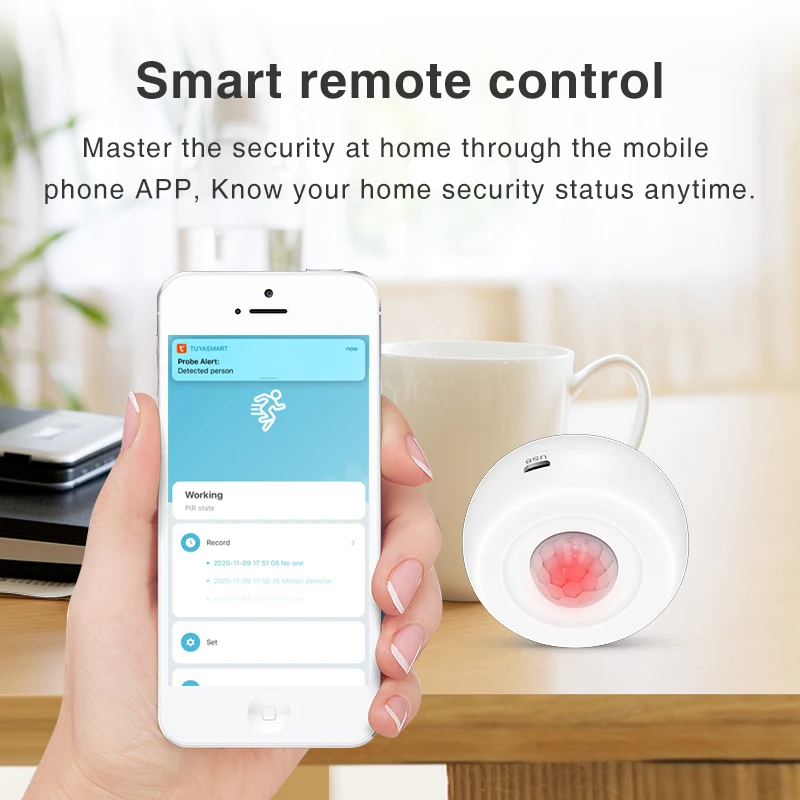 Tuya WiFi Light + PIR Motion Sensor Smart Home Infrared Passive Detector Smart Life App Support Alexa Google Home