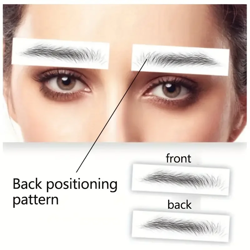 Black Eyebrow Tattoo Sticker Waterproof Makeup Tattoo Long Lasting False Eyebrows Stickers for Brow Grooming Shaping