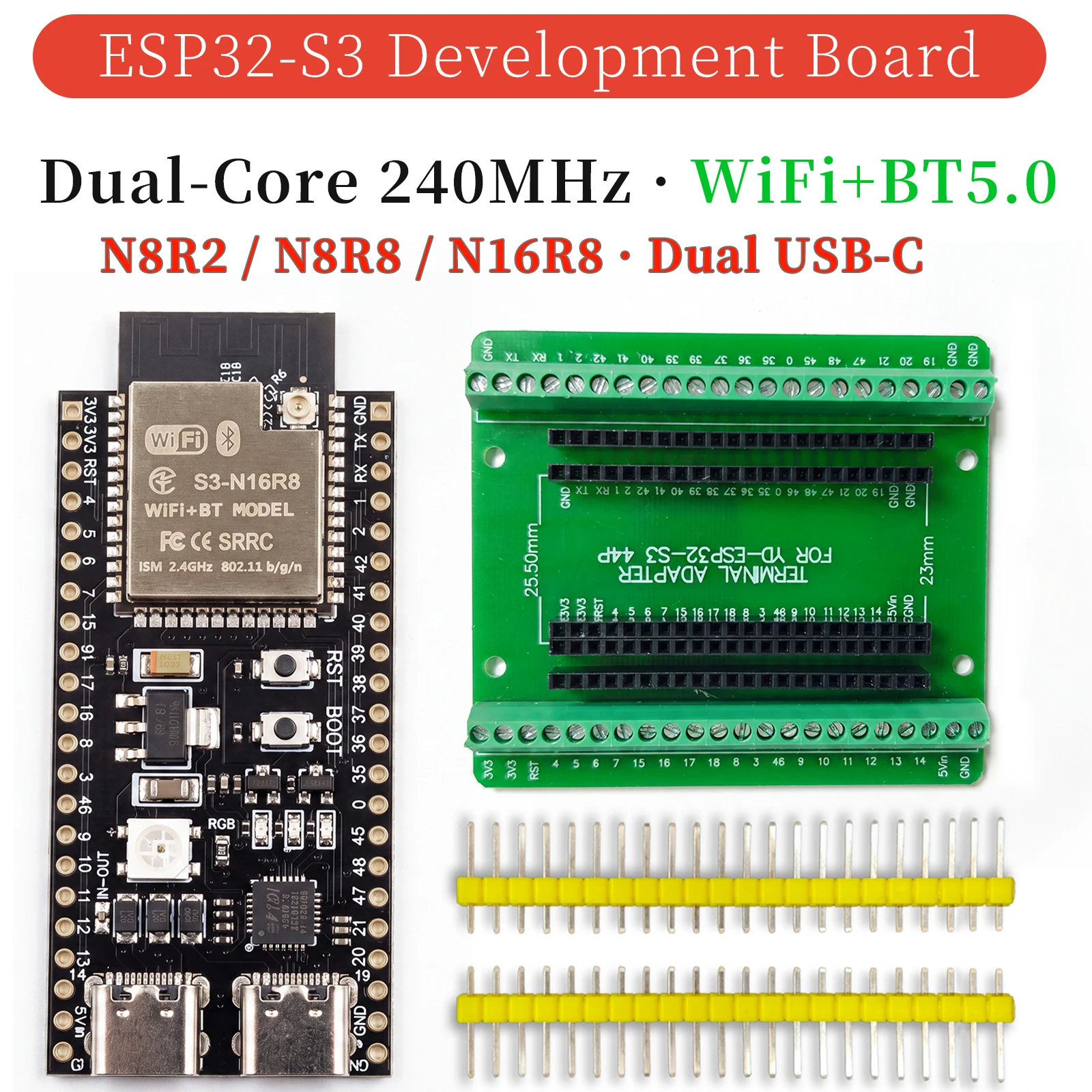 Esp32 S3 Development Board Lot - Placa de Desenvolvimento ESP32-S3 WiFi Bluetooth