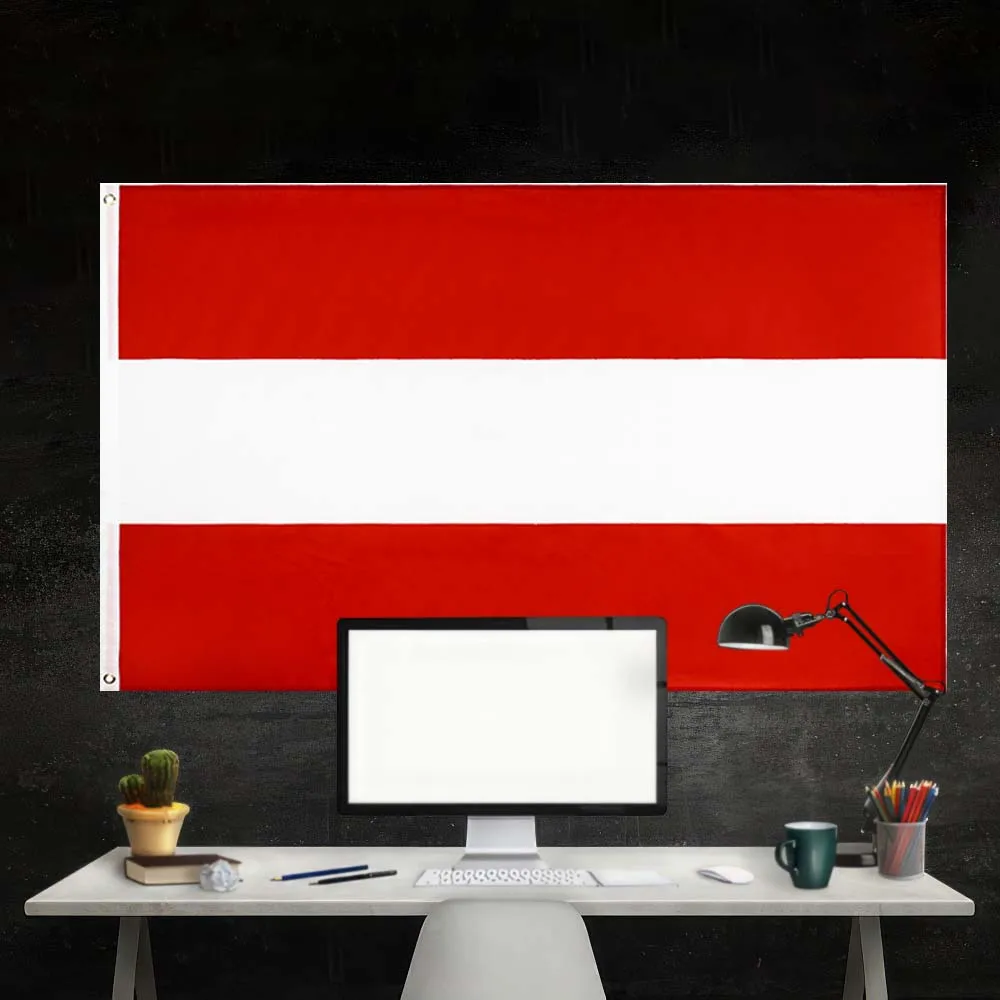 FLAGap 3x5FT Drapeau de LettonieTis rectangles égaux, rouge des deux côtés et blanc au milieu avec 2 boucles