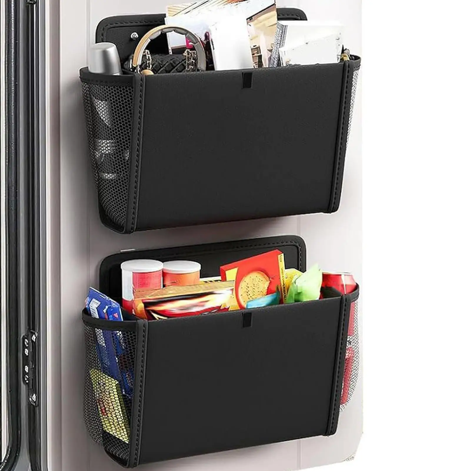2PCS RV Shoe Storage Rack, Wall Mount Organizer with Pocket Bag for Camping Motorhome Kitchen Office Door