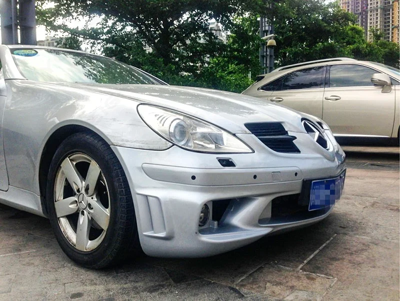 Car-Styling FRP Fiber Glass Front Bumper Bar Fit For 2005-2011 R171 SLK Class AMG Style Front Bumper with Fog Lamp
