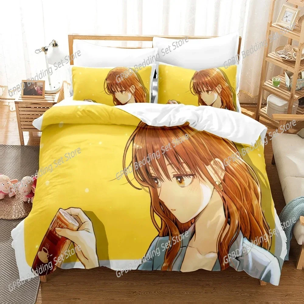 Anime The Ice Guy and His Cool Female Bedding Set Bedroom Soft Modern Bedspreads Comefortable Duvet Cover Quilt Cover Pillowcase