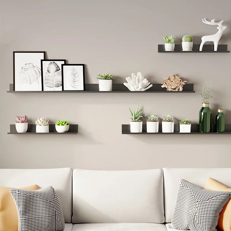 

Bedside Shelves Non-perforated Layered Partitions on The Living Room Wall Hangers Wall-mounted Dormitory Storage Shelves