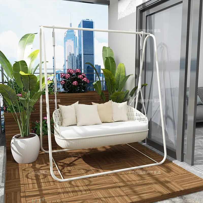 Outdoor Swing Hanging Chair Hanging Basket Rattan Chair Household Lazy Indoor Balcony Courtyard Swing Single