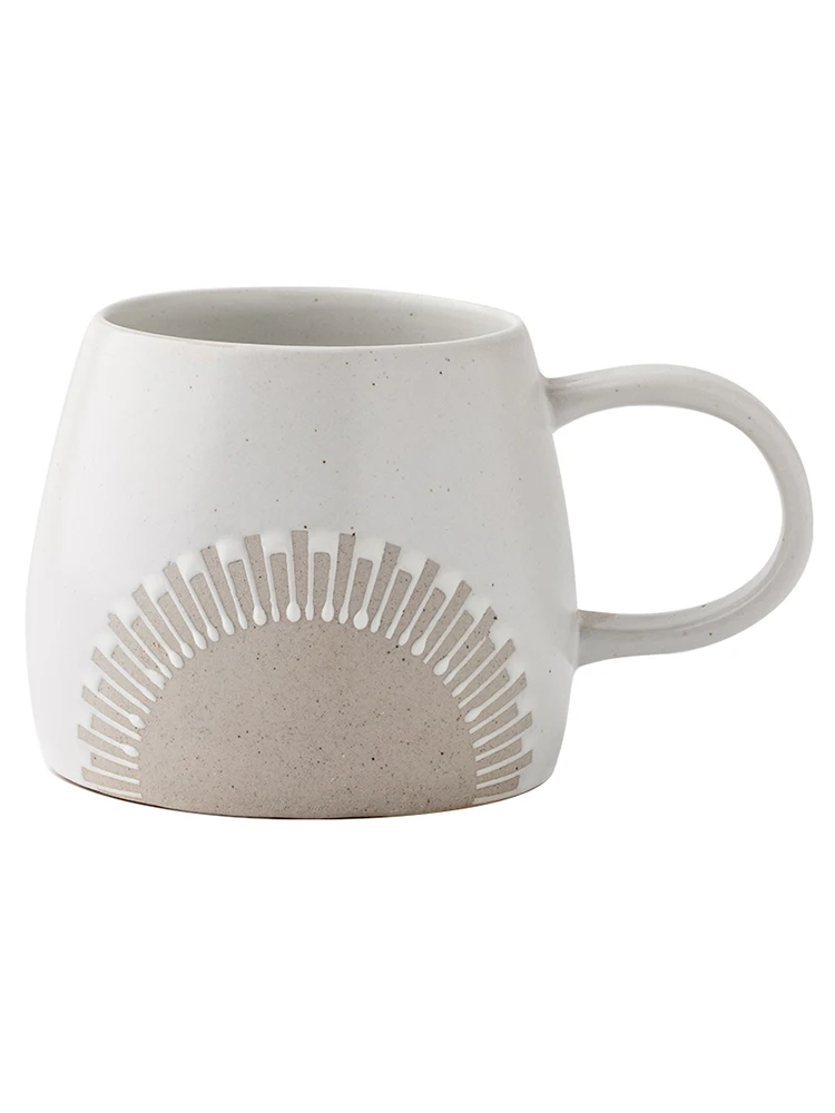 

Retro ceramic water cup large capacity cup sesame glaze coffee cup
