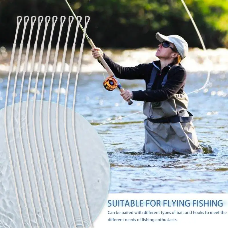 

Fly Leader 10pcs Fly Fishing Lines Lightweight Versatile Leaders Fishing Leader Lines Compact Fly Fishing Accessories For Lake