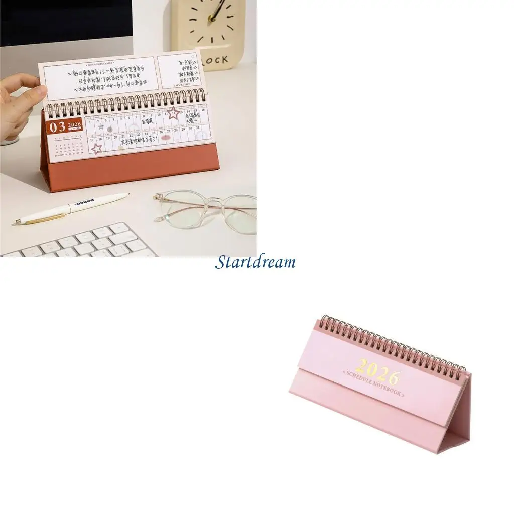 

Настольный календарь на 2026 год, двухпроводной календарь с переплетом, стоячий календарь, настольный календарь, горизонтальный