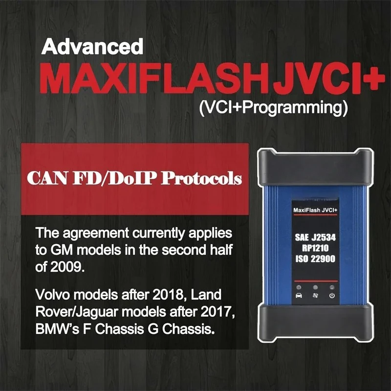 Autel MaxiFlash VCI+ J2534 Programming Device Work With Autel Scanner, Laptop Automaker Software for CAN FD & DoIP Reprogramming