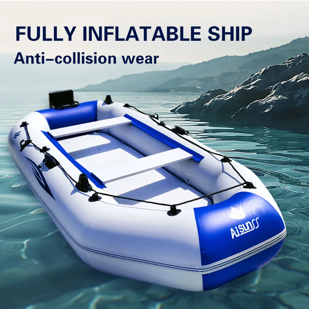 PVC Inflatable Boat 3 Layer Laminated Wear-Resistant Kayak Fishing Boats for 2 Person Kayak Rowing Canoe