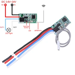 1pc Universal DIY 433 Mhz 1CH RF Receiver Wireless Remote Control Switch Micro Module LED Light Controller DC 3.6V-24V