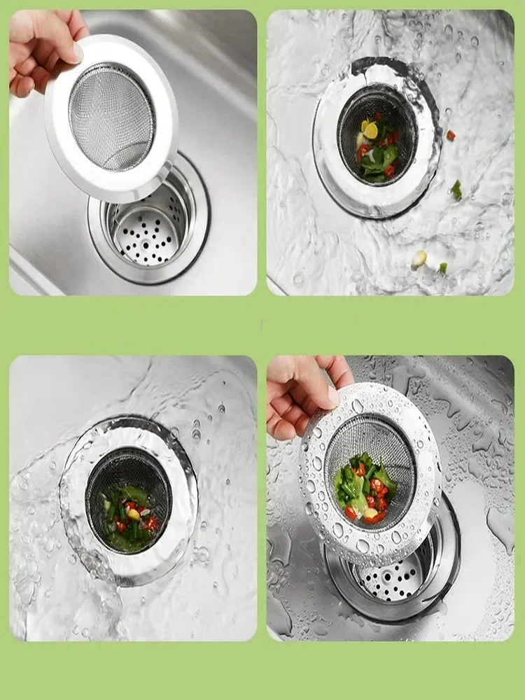 Kitchen Sink Strainer Stainless Steel Sink Funnel Anti Blocking Sink Dishwasher Basin Floor Drain Sewer Hair Strainer