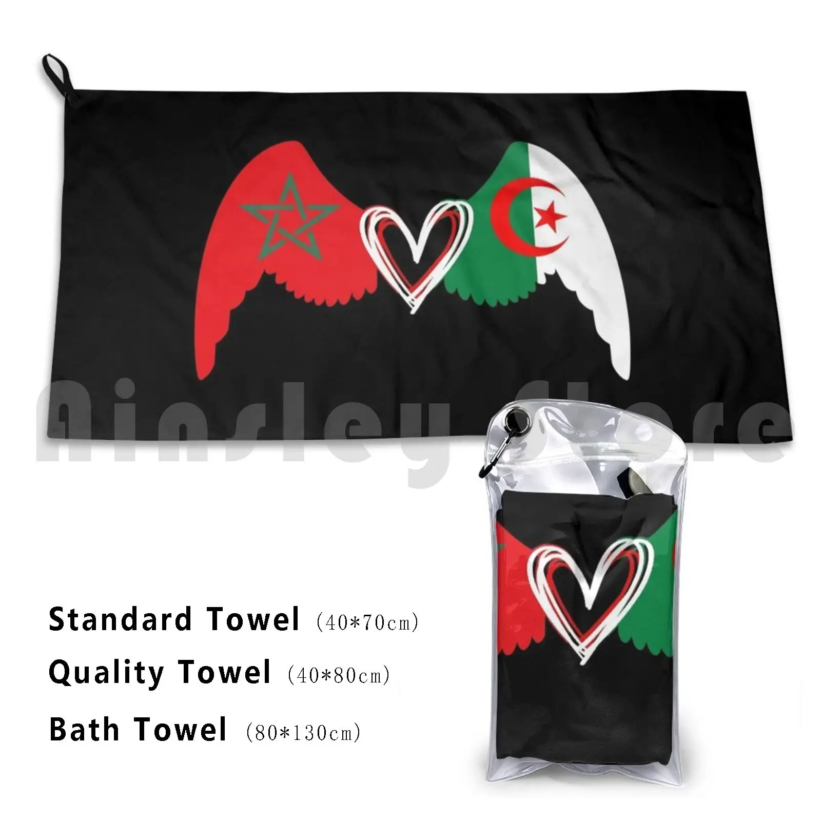 Morocco Algeria Custom Towel Bath Towel Morocco Algeria Algerian Dz Khawa Maghreb Flag Baby Bebea Algerian